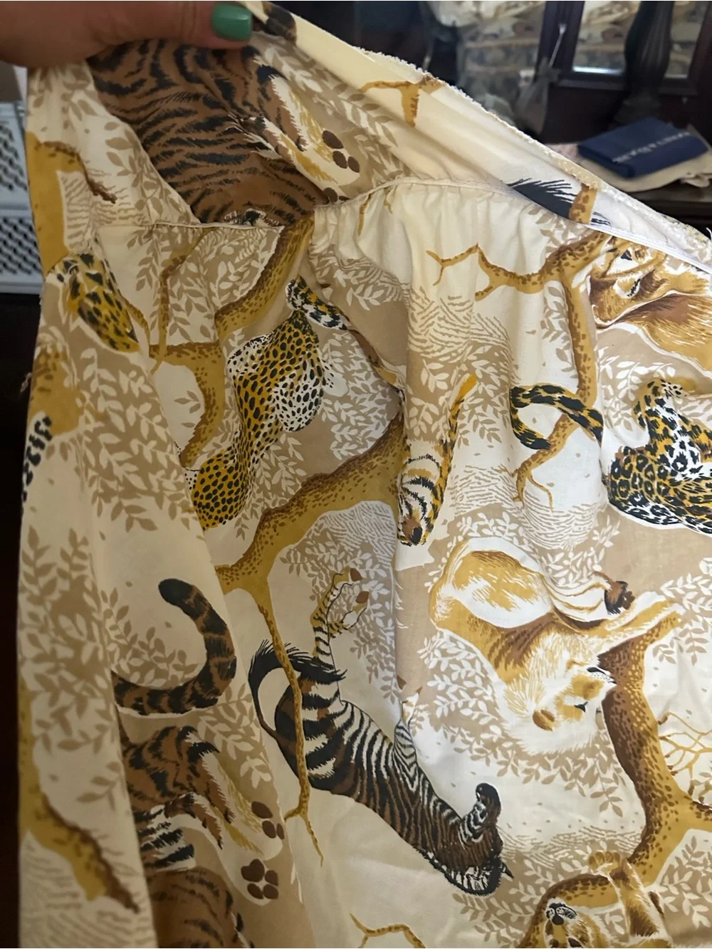 J.P. Stevens & Co. Safari Animal Printed king size Bedding vintage 1976